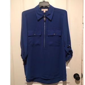 NWT Micheal Kors- trendy blouse with rolled cuff